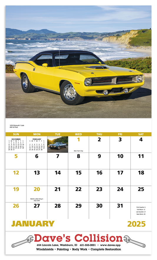 Good Value Muscle Thunder  Stapled Calendar-7205
