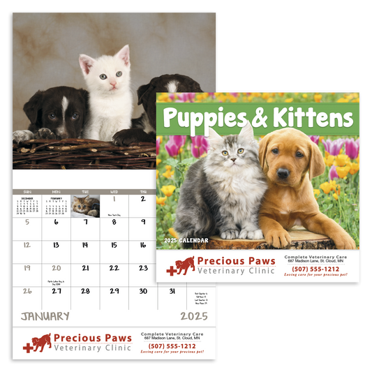 Good Value Puppies  Kittens  Stapled Calendar-7207