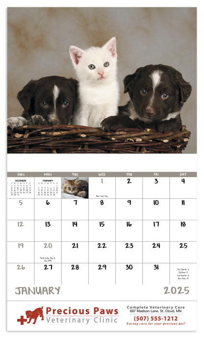 Good Value Puppies  Kittens  Stapled Calendar-7207
