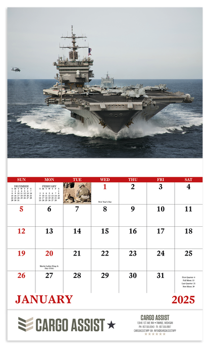 Good Value American Armed Forces  Stapled Calendar-7212