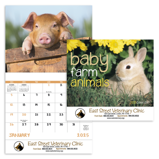 Good Value Baby Farm Animals  Stapled Calendar-7220
