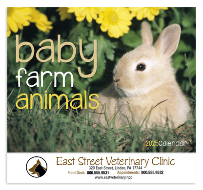 Good Value Baby Farm Animals  Stapled Calendar-7220