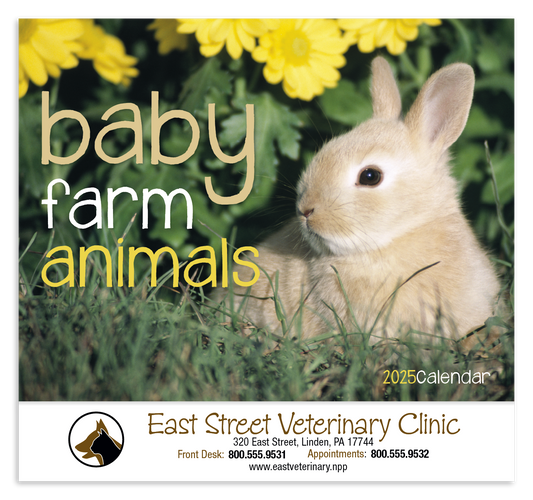 Good Value Baby Farm Animals  Stapled Calendar-7220