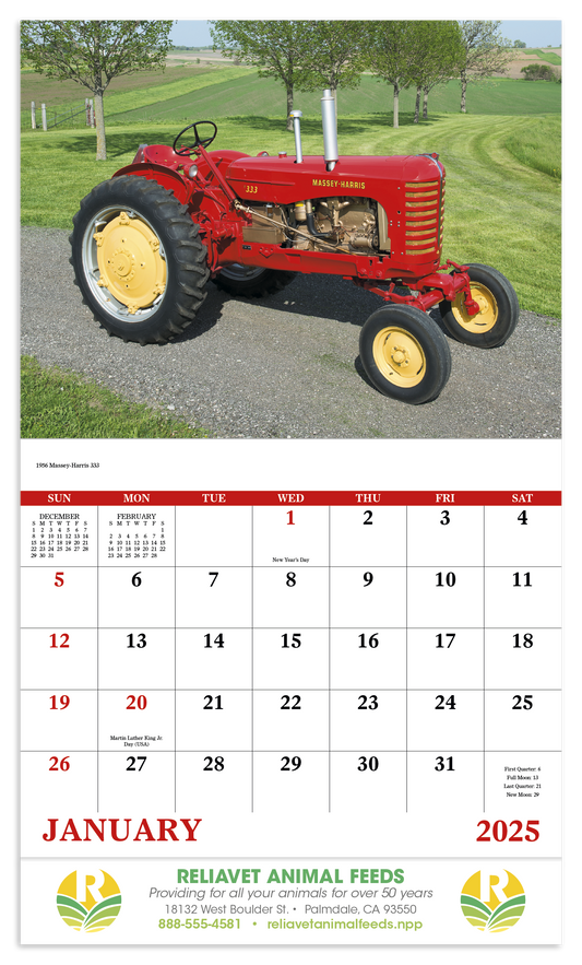 Good Value Classic Tractor  Stapled Calendar-7230