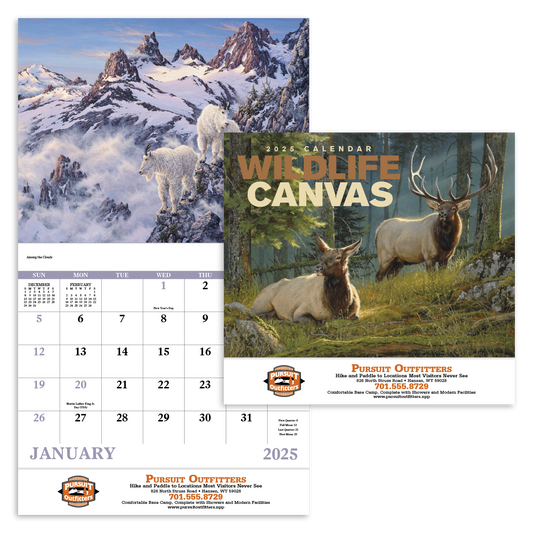 Good Value Wildlife Canvas  Stapled Calendar-7238