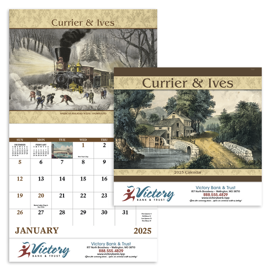 Good Value Currier  Ives  Stapled Calendar-7241