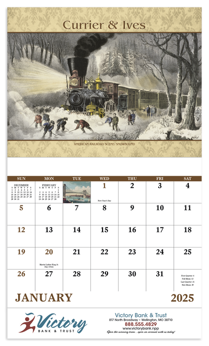 Good Value Currier  Ives  Stapled Calendar-7241
