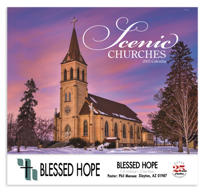 Good Value Scenic Churches  Stapled Calendar-7245