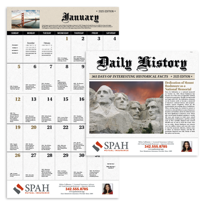 Good Value Daily History  Stapled Calendar-7252