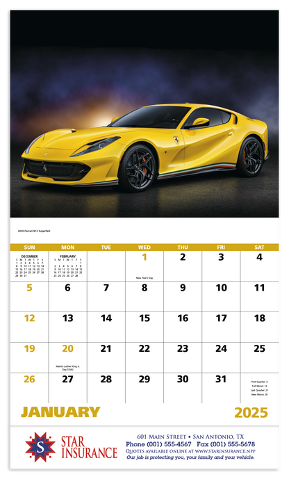 Good Value Exotic Sports Cars  Stapled Calendar-7281
