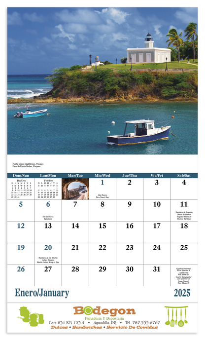 Good Value Puerto Rico  Stapled Calendar-7289