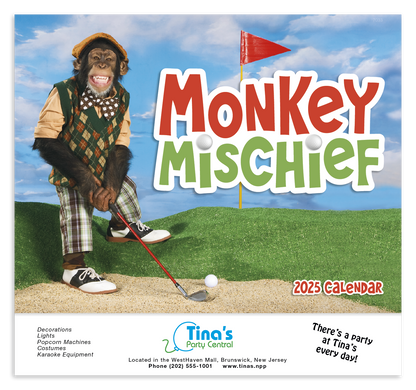 Good Value Monkey Mischief  Stapled Calendar-7233