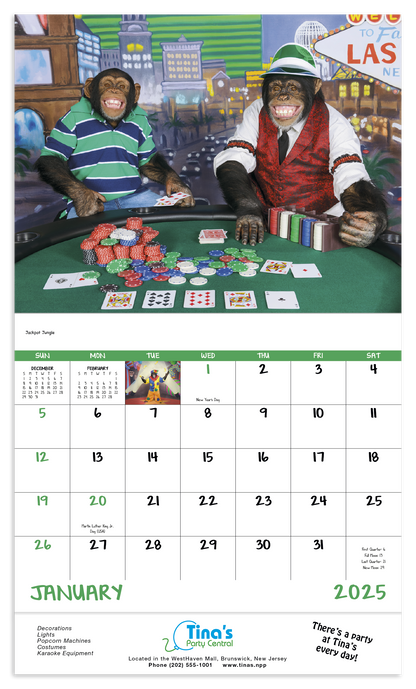 Good Value Monkey Mischief  Stapled Calendar-7233