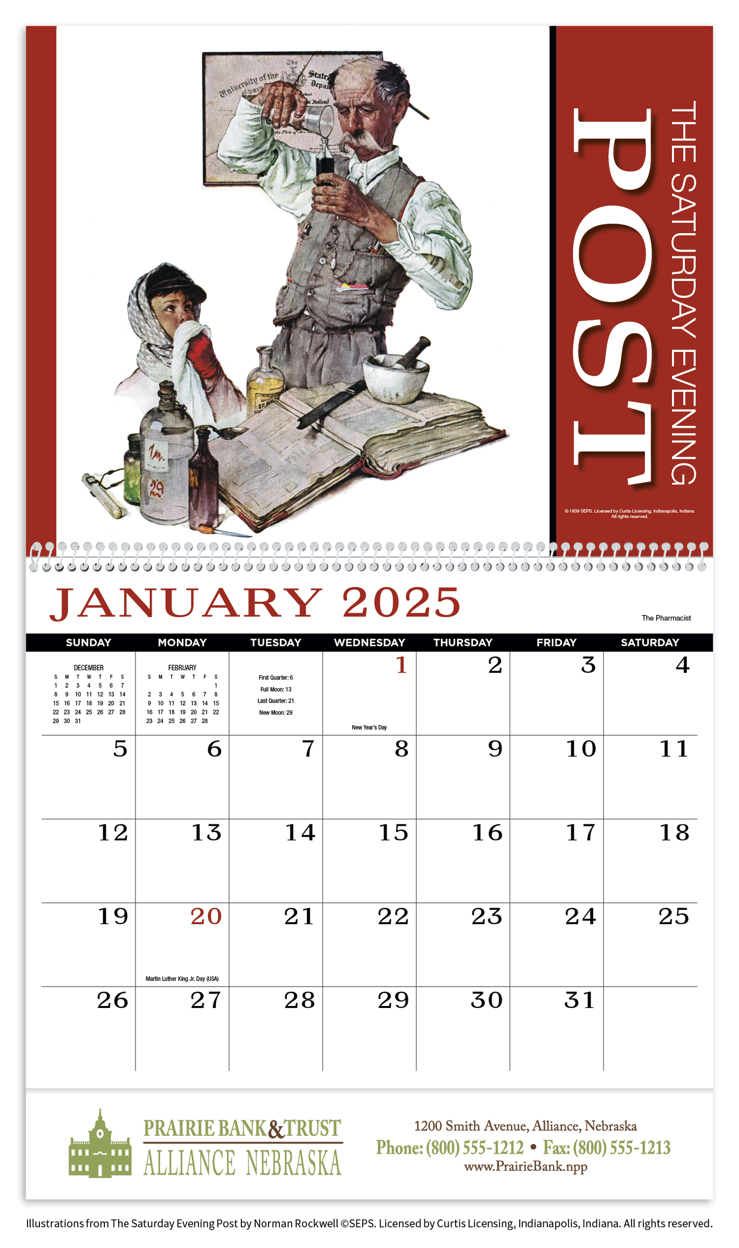 HotLine Products Saturday Evening Post Appointment Calendar  Spiral-419