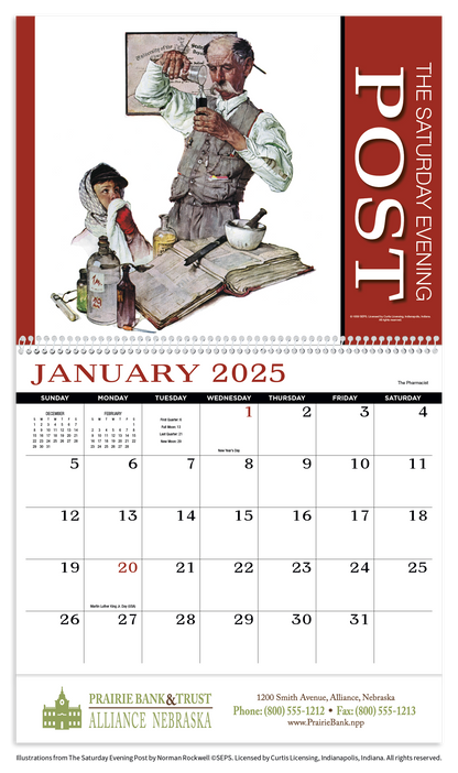 HotLine Products Saturday Evening Post Appointment Calendar  Spiral-419