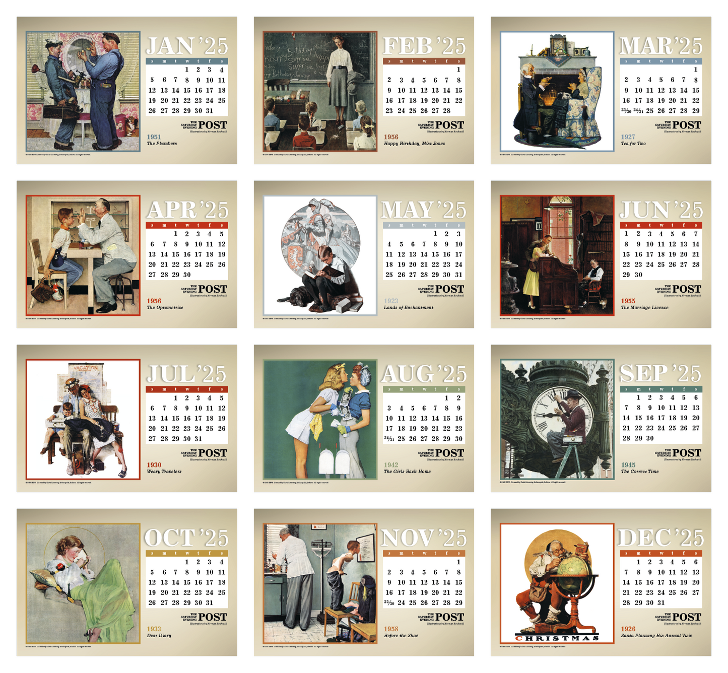 Triumph Calendars The Saturday Evening Post Large Desk Calendar-4276