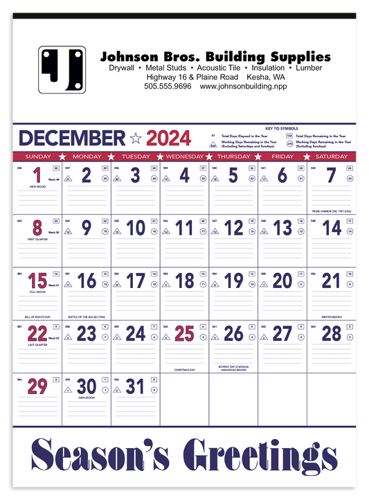 Triumph Calendars Patriotic Contractor Memo Calendar-6108
