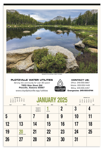 HotLine Products Scenic America ExecutiveWhite Ad Calendar-636