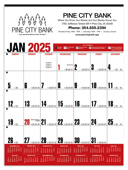 HotLine Products Yearly Record Red Calendar-642