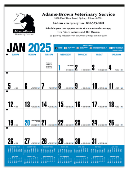 HotLine Products Yearly Record Blue Calendar-643