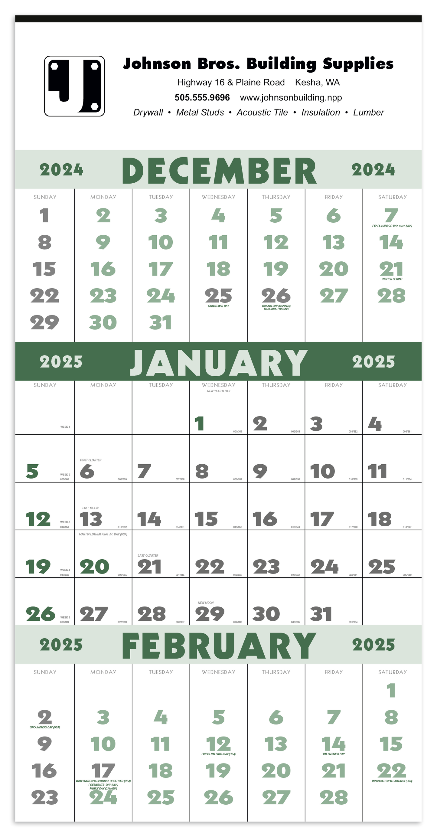 Triumph Calendars 3Month Planner 12 Sheet-6600
