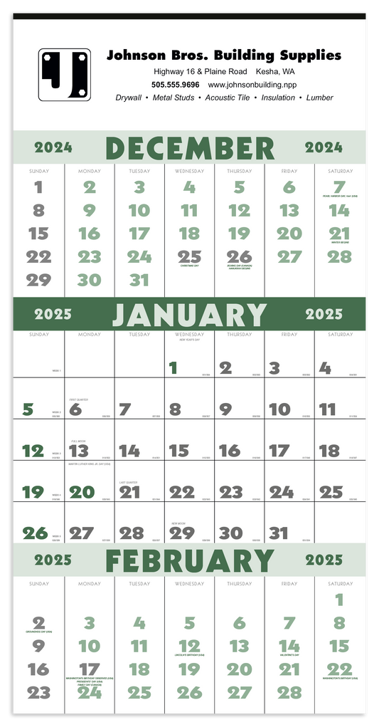Triumph Calendars 3Month Planner 12 Sheet-6600
