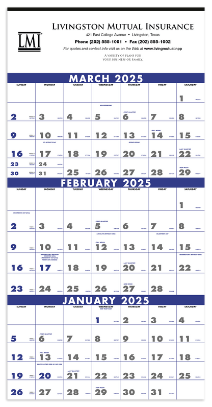 Triumph Calendars 3Month Planner 4Sheet-6601