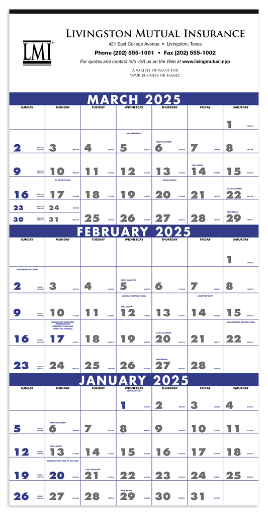 Triumph Calendars 3Month Planner 4Sheet-6601