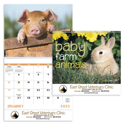 Good Value Baby Farm Animals  Spiral Calendar-7020