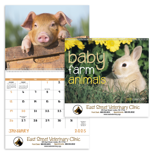 Good Value Baby Farm Animals  Spiral Calendar-7020