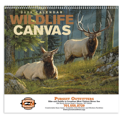 Good Value Wildlife Canvas  Spiral Calendar-7038