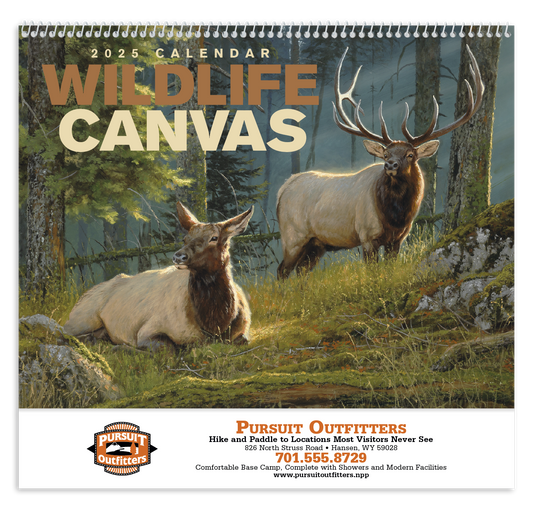 Good Value Wildlife Canvas  Spiral Calendar-7038