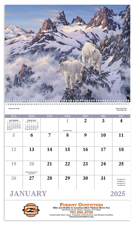 Good Value Wildlife Canvas  Spiral Calendar-7038