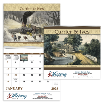 Good Value Currier  Ives  Spiral Calendar-7041