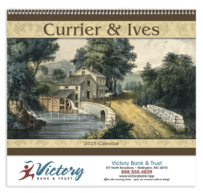 Good Value Currier  Ives  Spiral Calendar-7041
