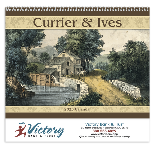 Good Value Currier  Ives  Spiral Calendar-7041