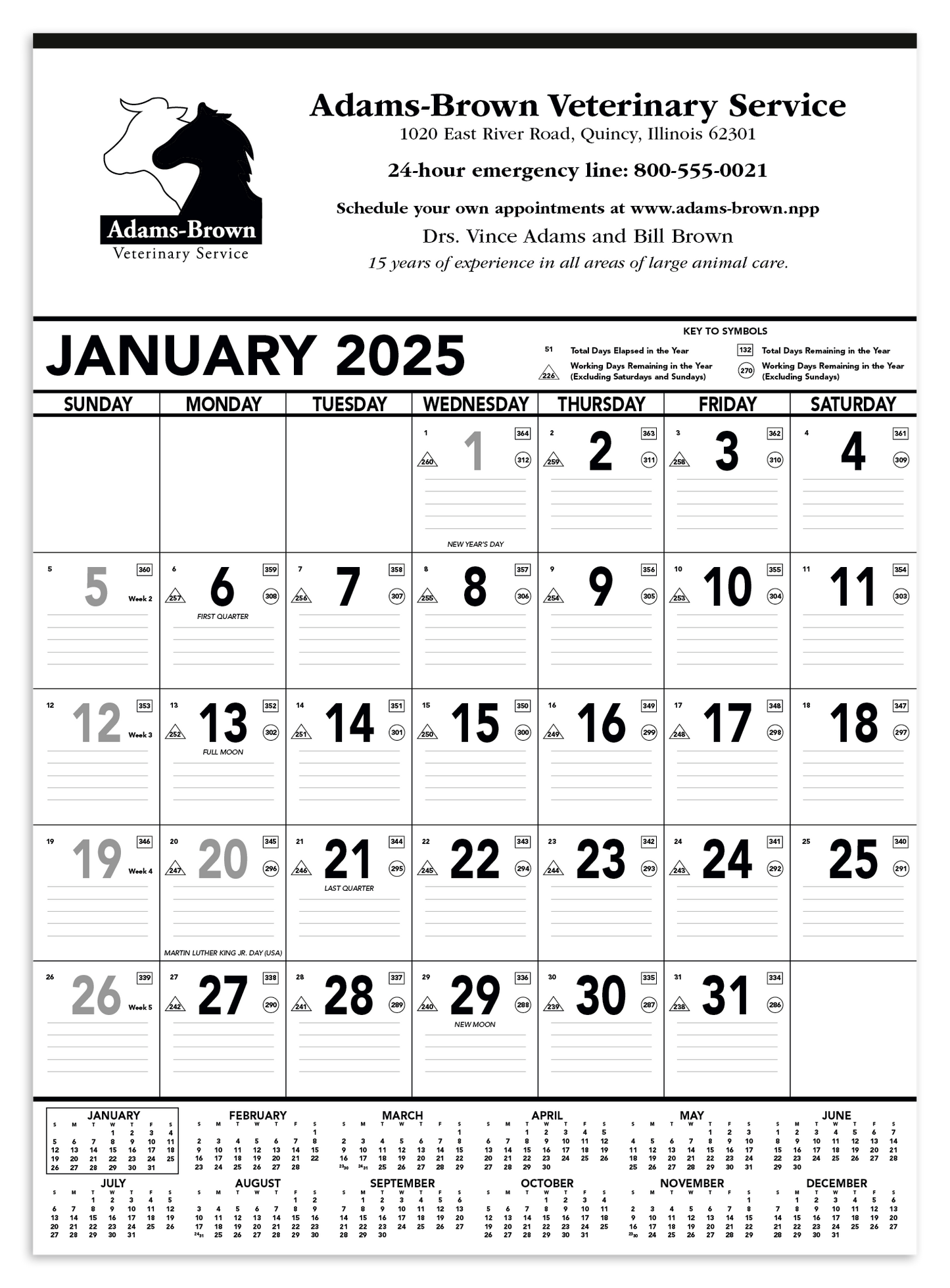 Triumph Calendars Black  White Contractor Memo Calendar-6100