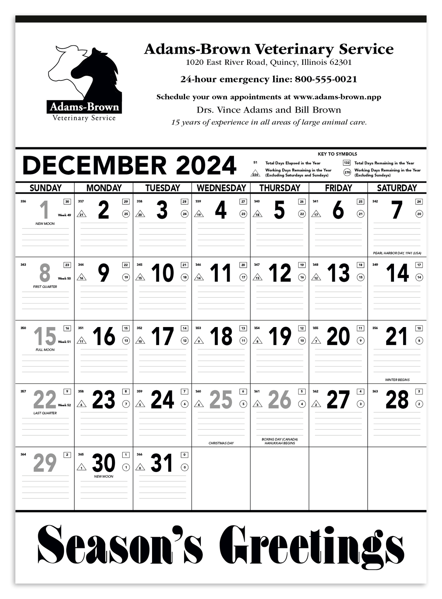 Triumph Calendars Black  White Contractor Memo Calendar-6100