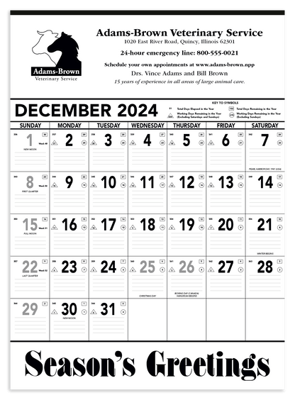 Triumph Calendars Black  White Contractor Memo Calendar-6100