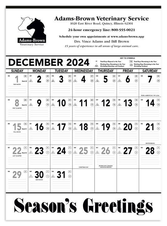 Triumph Calendars Black  White Contractor Memo Calendar-6100