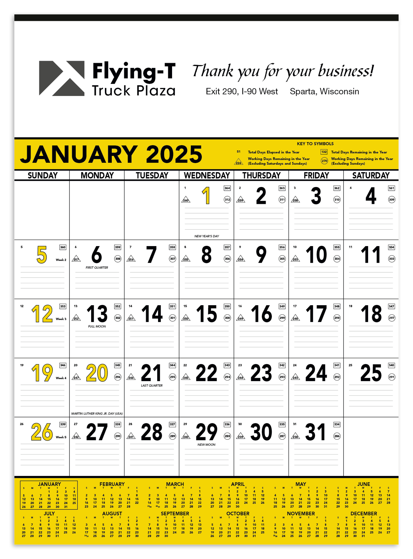 Triumph Calendars Yellow  Black Contractor Memo Calendar-6101