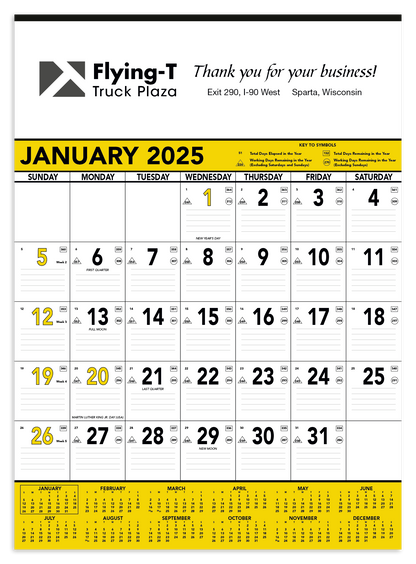 Triumph Calendars Yellow  Black Contractor Memo Calendar-6101