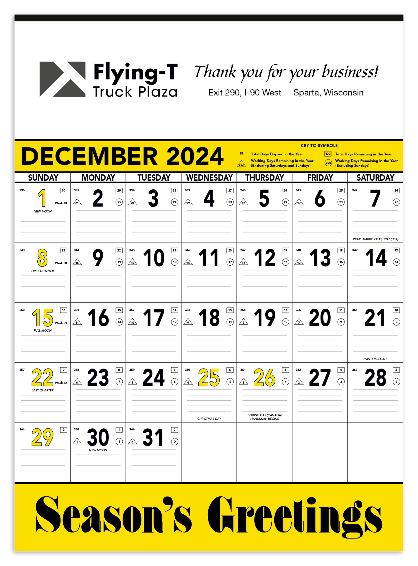 Triumph Calendars Yellow  Black Contractor Memo Calendar-6101