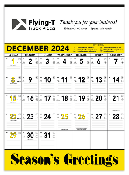 Triumph Calendars Yellow  Black Contractor Memo Calendar-6101