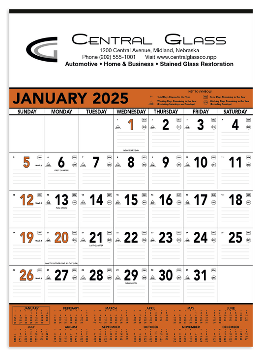 Triumph Calendars Orange  Black Contractor Memo Calendar-6103
