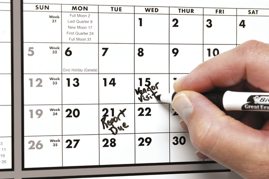 Triumph Calendars Black  White SpanAYear Laminated wMarker Calendar-6220