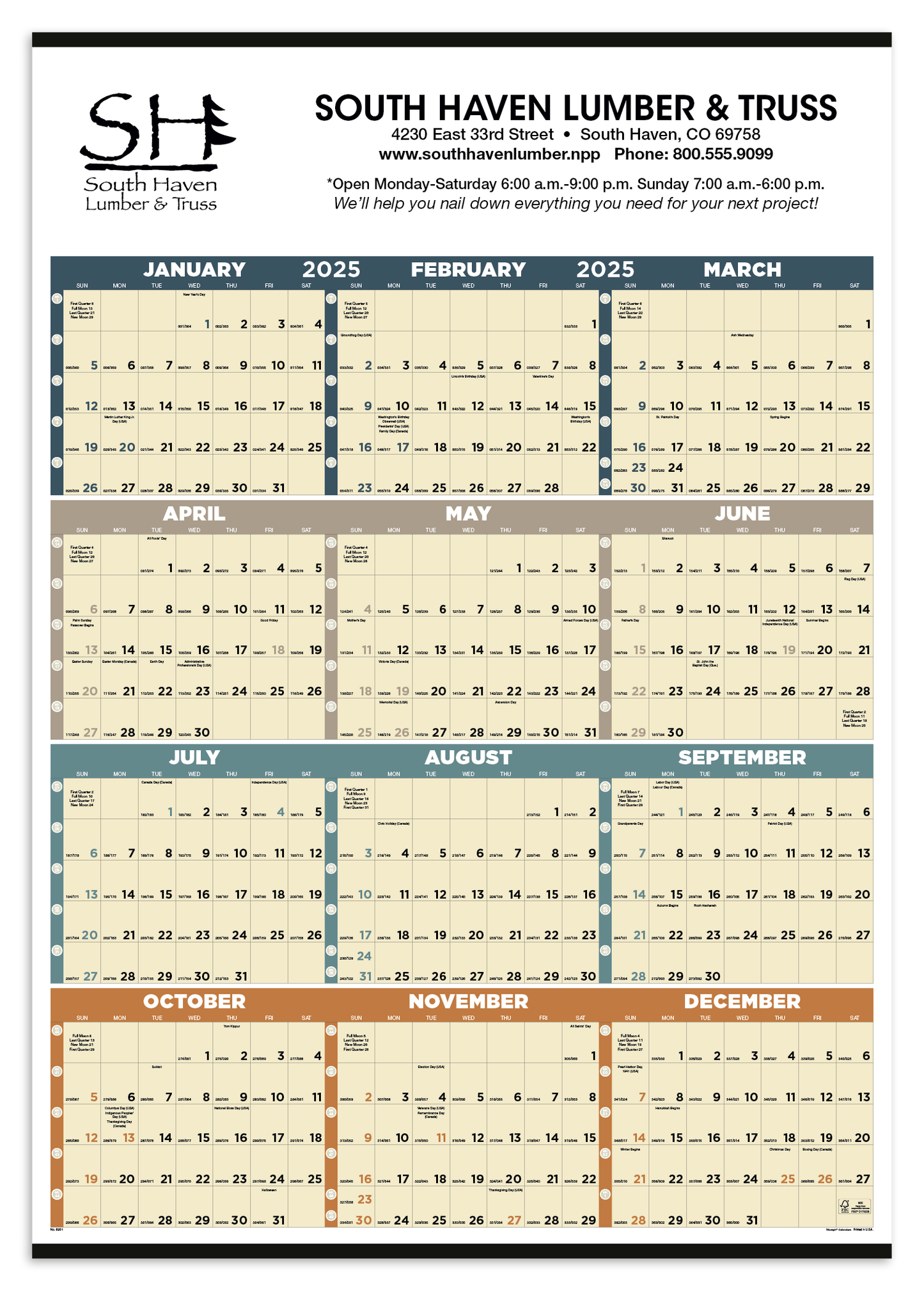 Triumph Calendars Time Management SpanAYear NonLaminated Calendar-6251