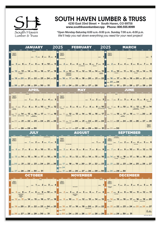 Triumph Calendars Time Management SpanAYear NonLaminated Calendar-6251