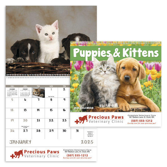 Good Value Puppies  Kittens  Spiral Calendar-7007