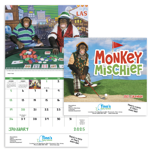 Good Value Monkey Mischief  Spiral Calendar-7033